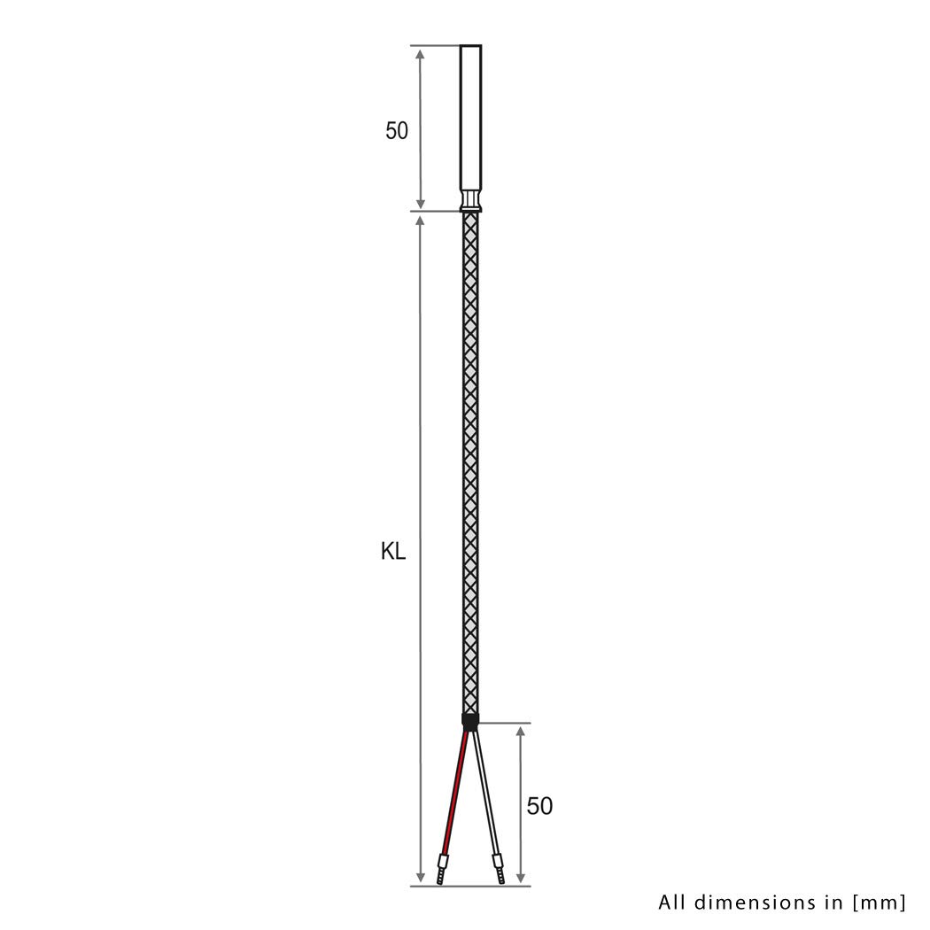 iOVEO 039HG02201 – czujnik spalin/czujnik temperatury/czujnik kolektora do 400°C z przewodem przyłączeniowym GLS i czujnikiem PT1000