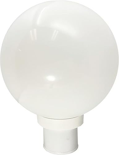 KastLite Accesorio de iluminación combinado de poste de lámpara  Lente acrílica blanca de 10 pulgadas con instalador blanco y montaje de bloqueo