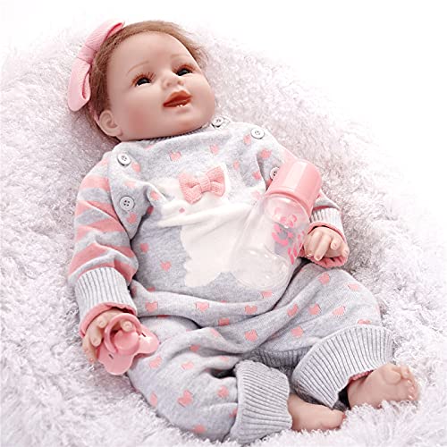 YANRU Reborn Puppen Lebensecht - 55 cm Wiedergeborenes Baby Volles Silikon - Soft Silicone Wiedergeborenes… – Bild 7