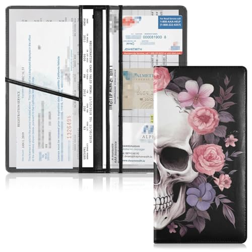 Organizador de auto cuero Skull Flower miniatura 3