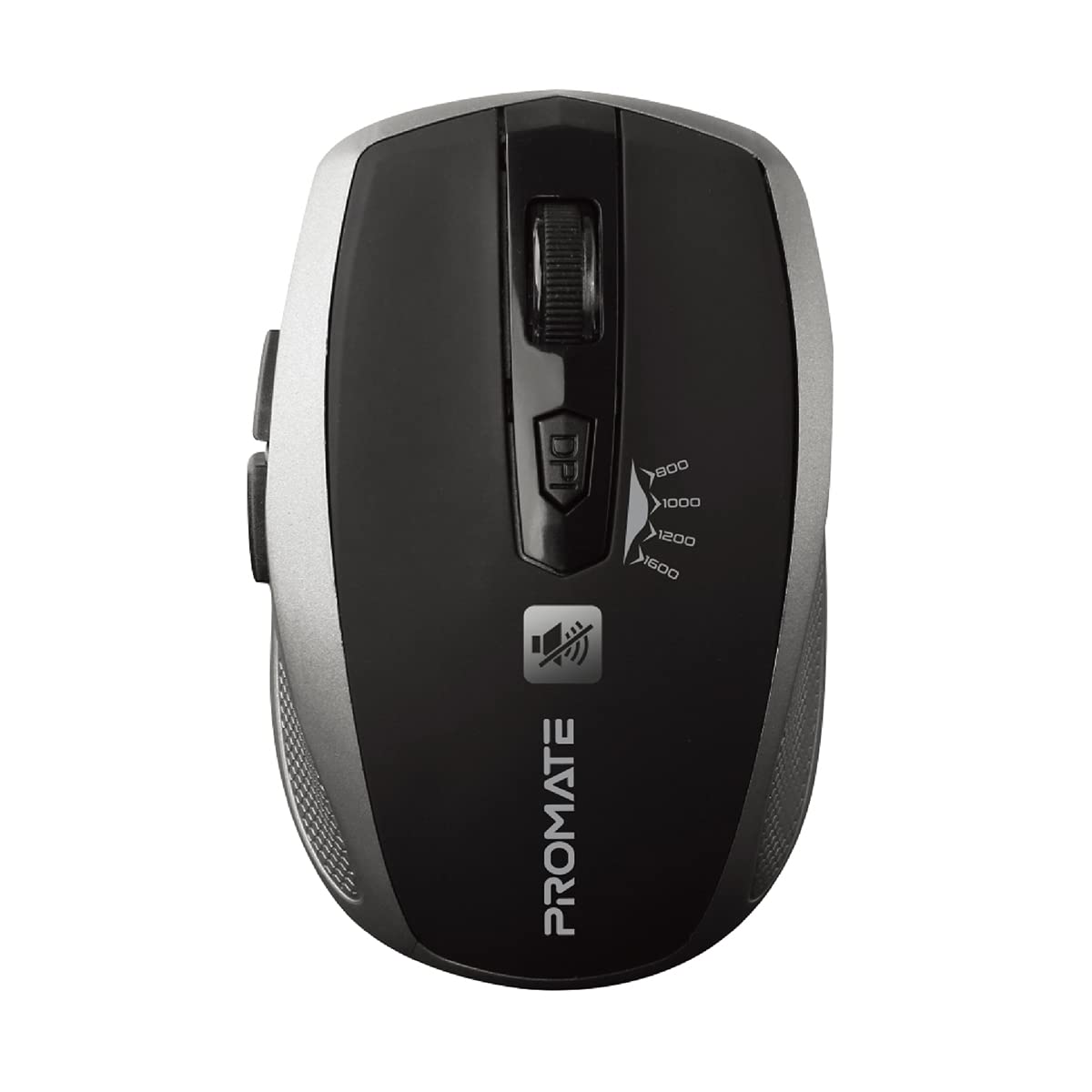 PromateSilent Wireless Mouse, Ergonomic Silent Click Optical 2.4GHz Cordless Mice with Adjustable 1600DPI, 6 Buttons with Forward/Back Button, USB Nano Receiver and 10m Working Distance, Breeze