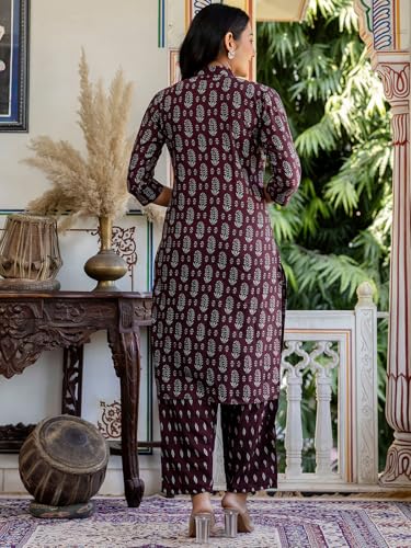 Sanisa Women's Rayon Printed Straight Kurta With Pant And Dupatta Set (238Kbd2520N-Xxl_Wine & Grey)