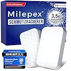 Milepex® Schmutzradierer [10x] – Premium Schwamm für Wand, Boden, Sneaker & Auto | Zauberschwamm & Magic Eraser für Haushalt, Bad & Küche | Extra stark & langlebig | Nur mit Wasser