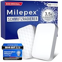 Milepex® Schmutzradierer [10x] – Premium Schwamm für Wand, Boden, Sneaker & Auto | Zauberschwamm & Magic Eraser für Haushalt, Bad & Küche | Extra stark & langlebig | Nur mit Wasser