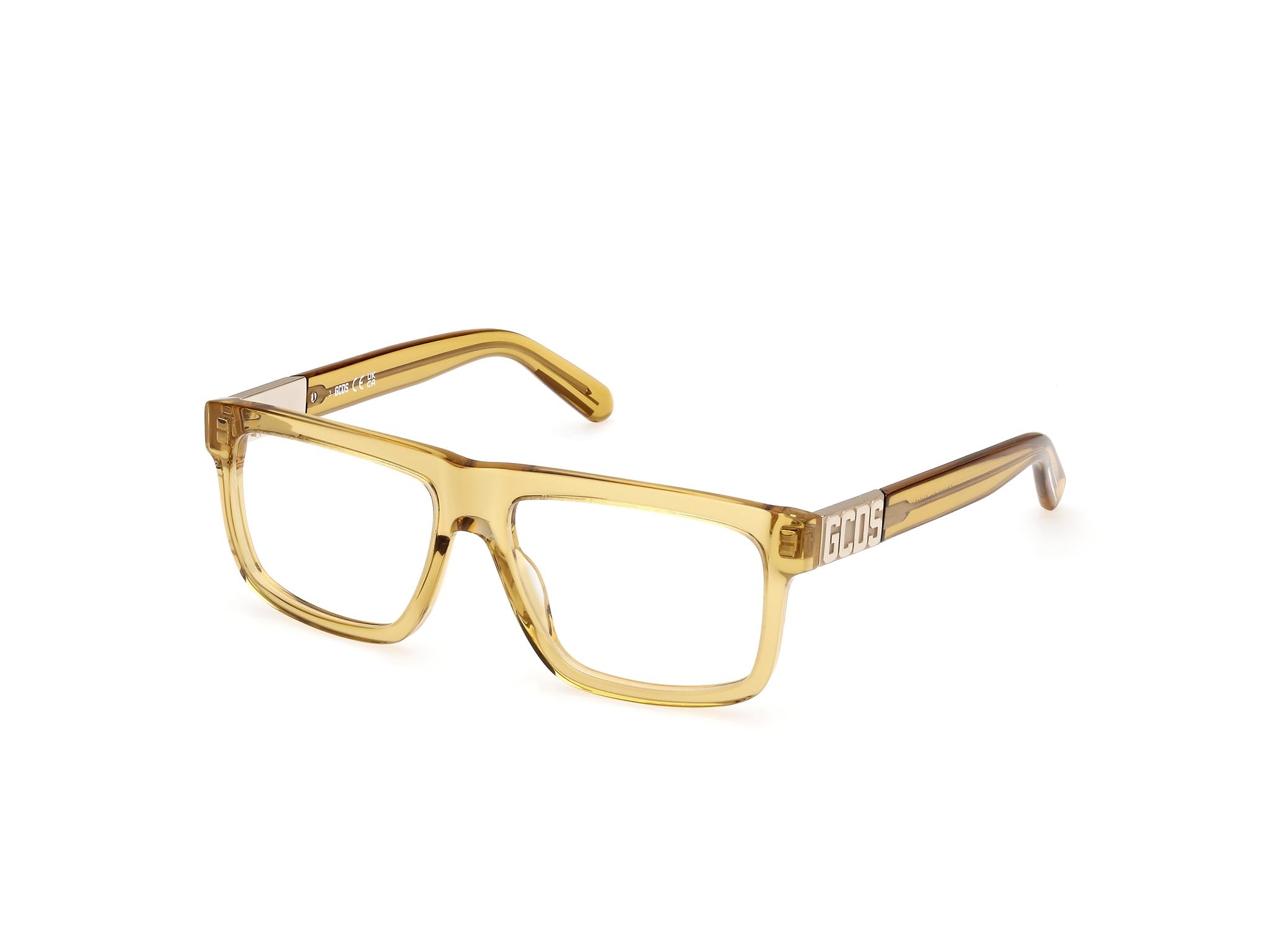 GCDS Brille mit Sehstärke für Unisex optional mit Sonnenbrillentönung oder Blaulichtfilter, Quadratisch, gefertigt aus Acetat, Modell: GD5026 (inklusive Brillenetui)