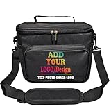 SMALL COLOR Custom Lunch Box For Work Beach Picnic Personalized Lunch Bags For Women Men Insulated Cooler Tote Bag Gift For Men Women (Black)