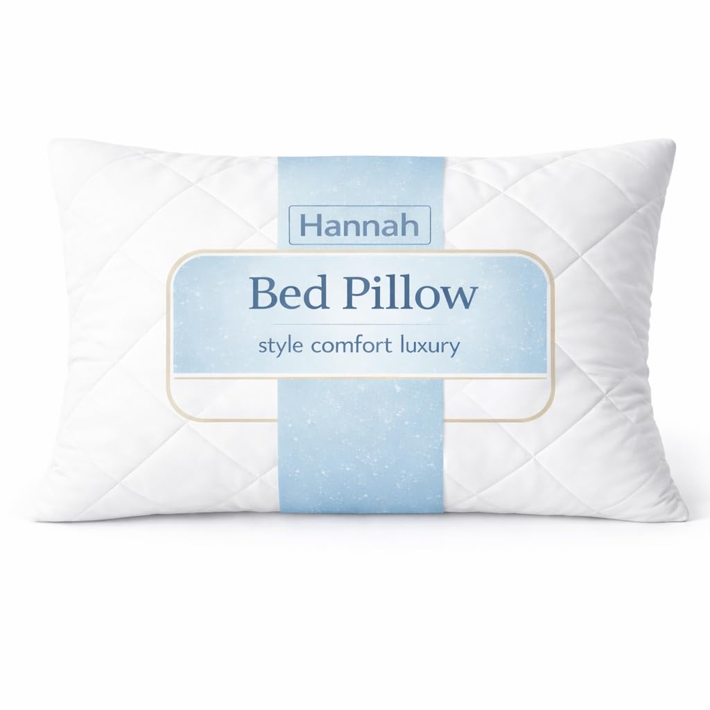 1 Pack Quilted Bed Pillows Hotel Quality Soft Supportive Bounce Back Hypoallergenic Breathable Cover Hollowfibre Luxury Pillows Standard Size