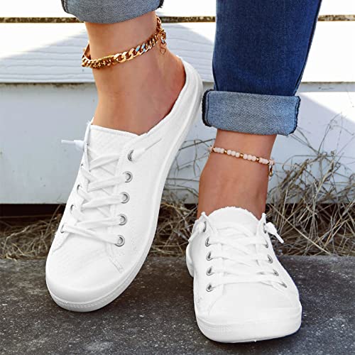Women Shoes Casual Shoes Fashionable Sports Shoes Comfortable Soft One Foot Casual Shoes Cute Casual Shoes (White, 6.5)3