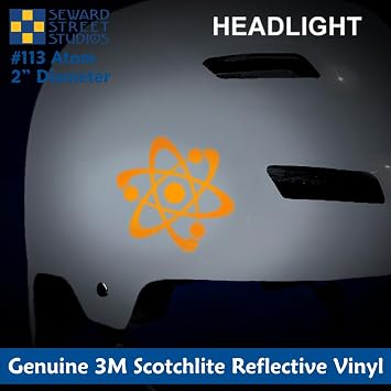 Seward Reflective Decal Atom Symbol Atomic Icon Safety Sticker Adhesive Atom Reflector Street Studios