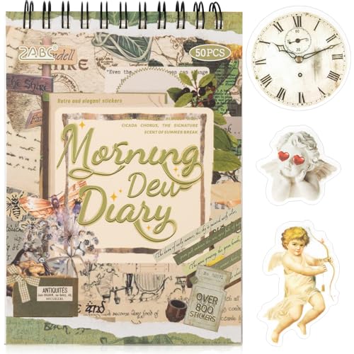 Uideyvi Morning Series Sticker Scrapbooking Supplies for Junk Journal, 25
