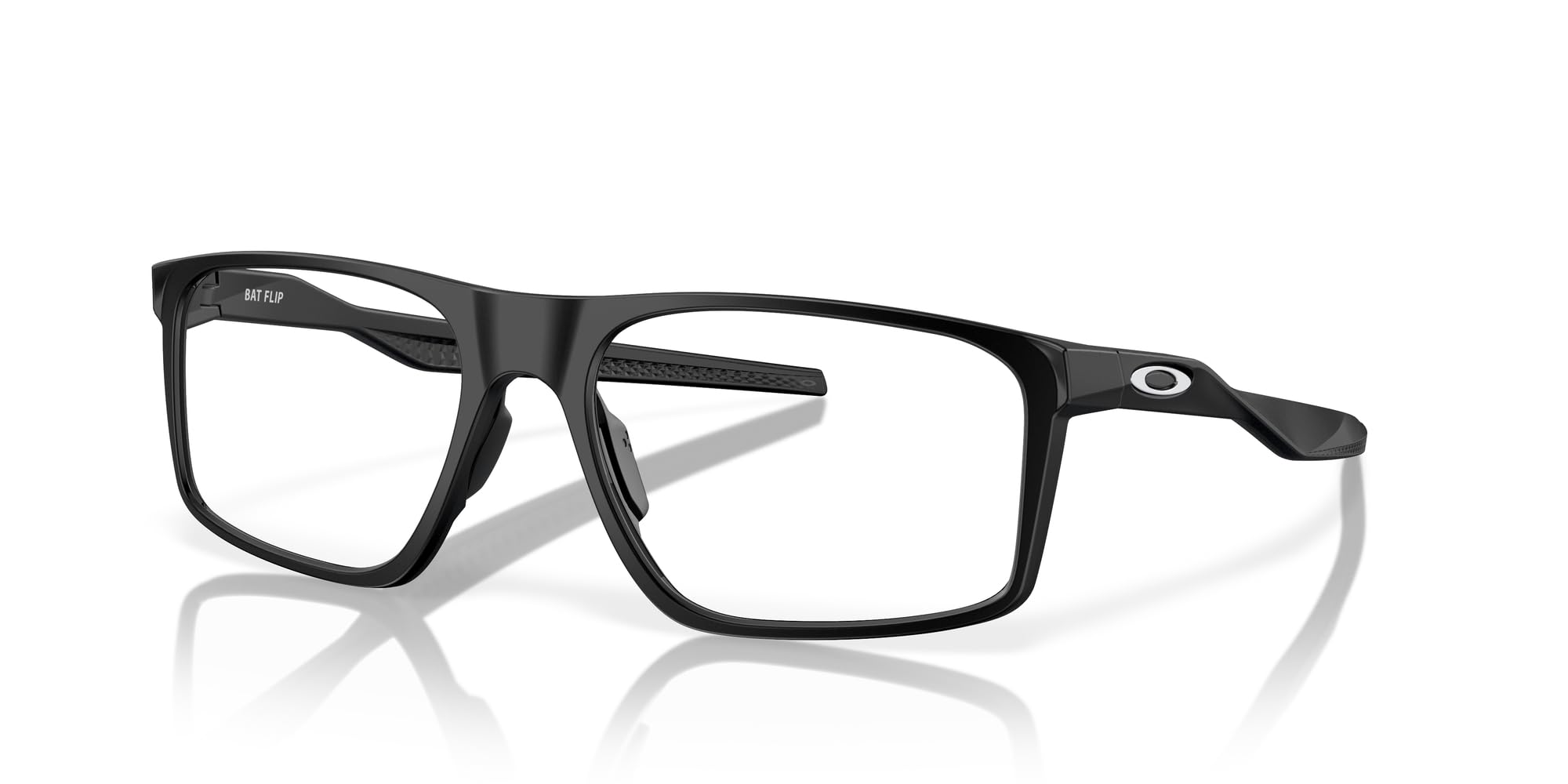 Oakley Men's OX8183 Bat Flip Rectangular Prescription Eyewear Frames, Satin Black/Demo Lens, 58 mm