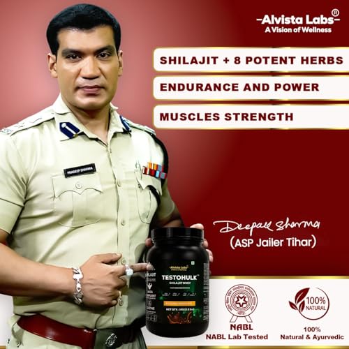 Image of Alvista Labs Testohulk Shilajit Whey Protein | 25g Protein | 250mg Shilajit | 5.5g BCAA | Belgian Chocolate | 1kg (2.2 lb) | Faster Absorption | Digezyme Blend | WADA Compliant