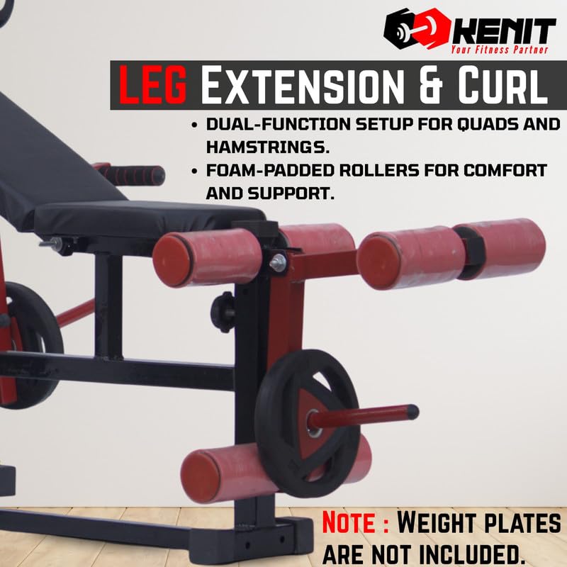 Image of 20-in-1 Adjustable Gym Bench Press Station for Home with J-Hook, Lat Pulldown, Leg Extension & Curl, Dip Bar and Training Gloves - Full Body Home Gym Equipment