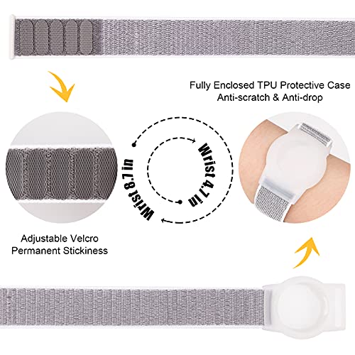 Image of Bracelet for AirTag Kids,Protective Cover for Air Tag with Nylon Wristband | Adjustable for Air Tag Bracelet,Anti Lost GPS Trackers Case Elastic Watch Band for Toddlers Girls Boys Elders