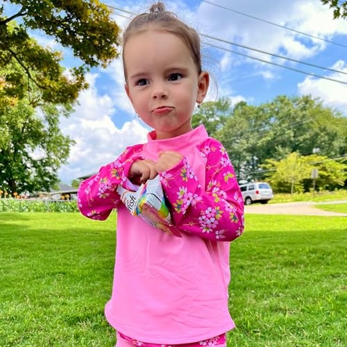 BIG ELEPHANT 2 Pcs Rash Guard Swim Diapers Sets for Unisex Baby, Boys Girls Long Sleeve Swimsuit with UPF 50+ Sun Protection2