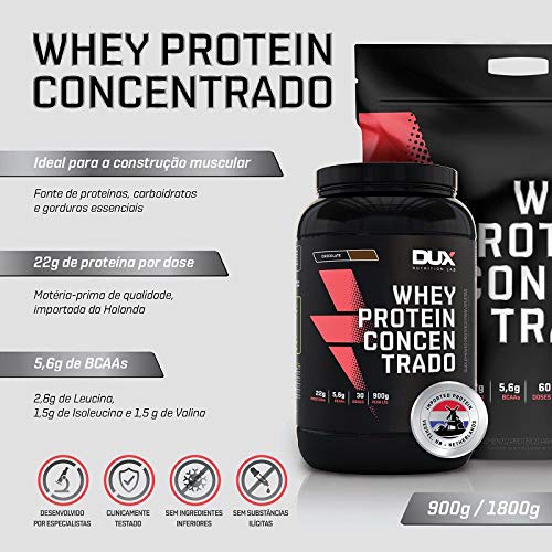 Kit 2x Whey Concentrado Dux Nutrition 900g Sabor Coco