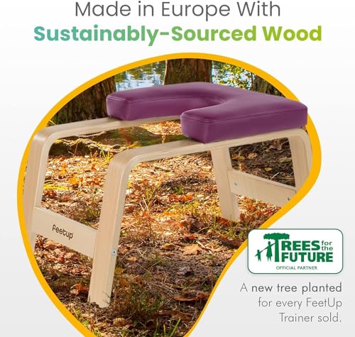 FeetUp - The Original Yoga Headstand Bench, Vegan Handstand Trainer Bench and Stand, Strength Training Inversion Equipment for Relaxation and Strength, Includes App & Starter Kit, #1 Worldwide