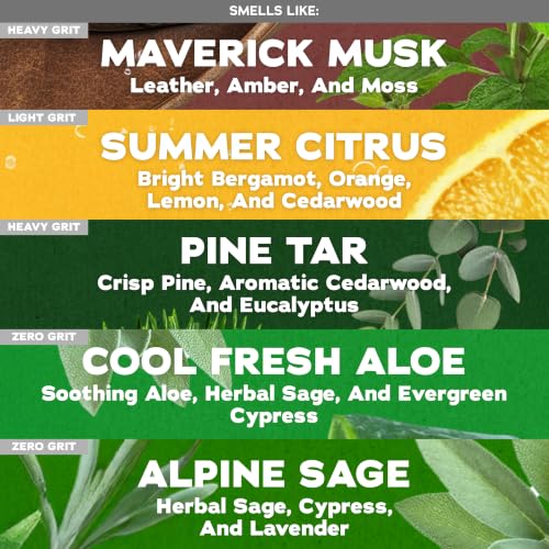 Image of Dr. Squatch Natural Men's Bar Soap - Cold Process Body Soap Bar with Natural Oils - Gifts for Men - Cool Fresh Aloe, Summer Citrus, Pine Tar, Maverick Musk & Alpine Sage (5 oz, 5-Pack)