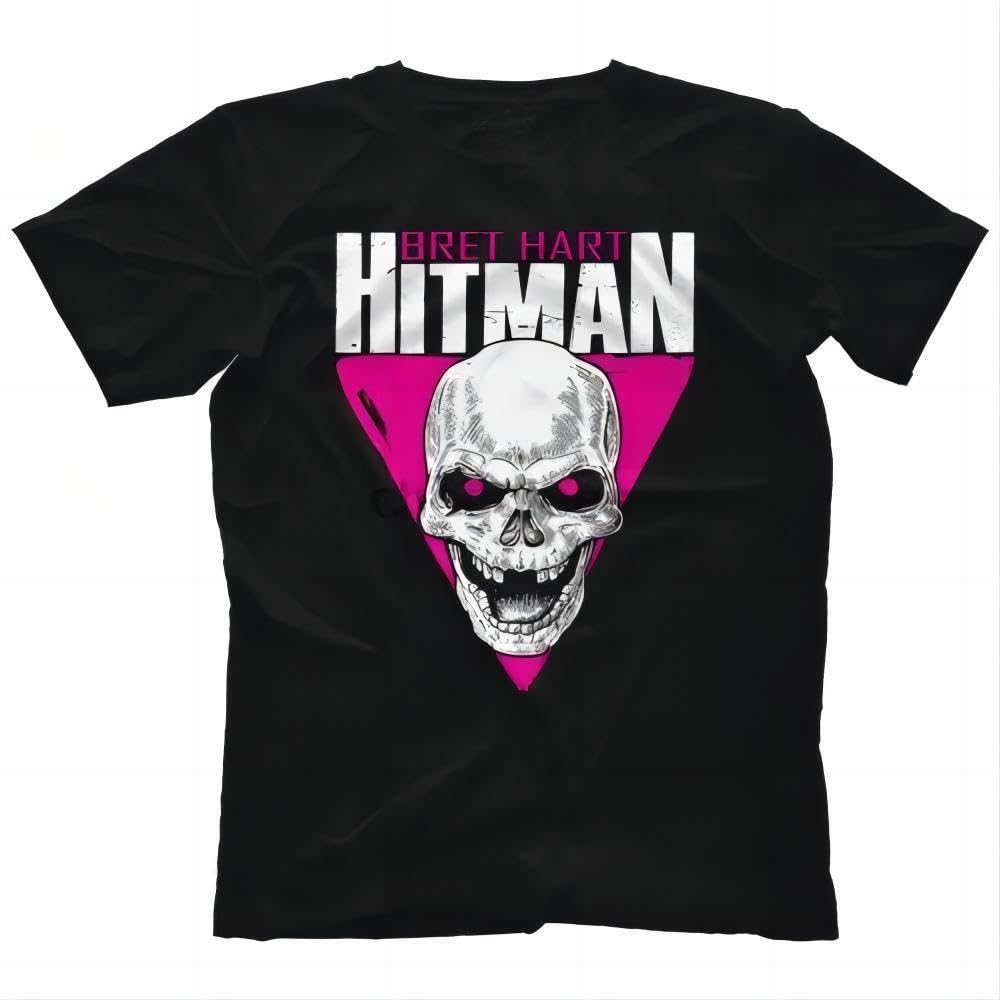 AODBEJP Bret-The-Hitman-Hart-Skull-T-Shirt Black