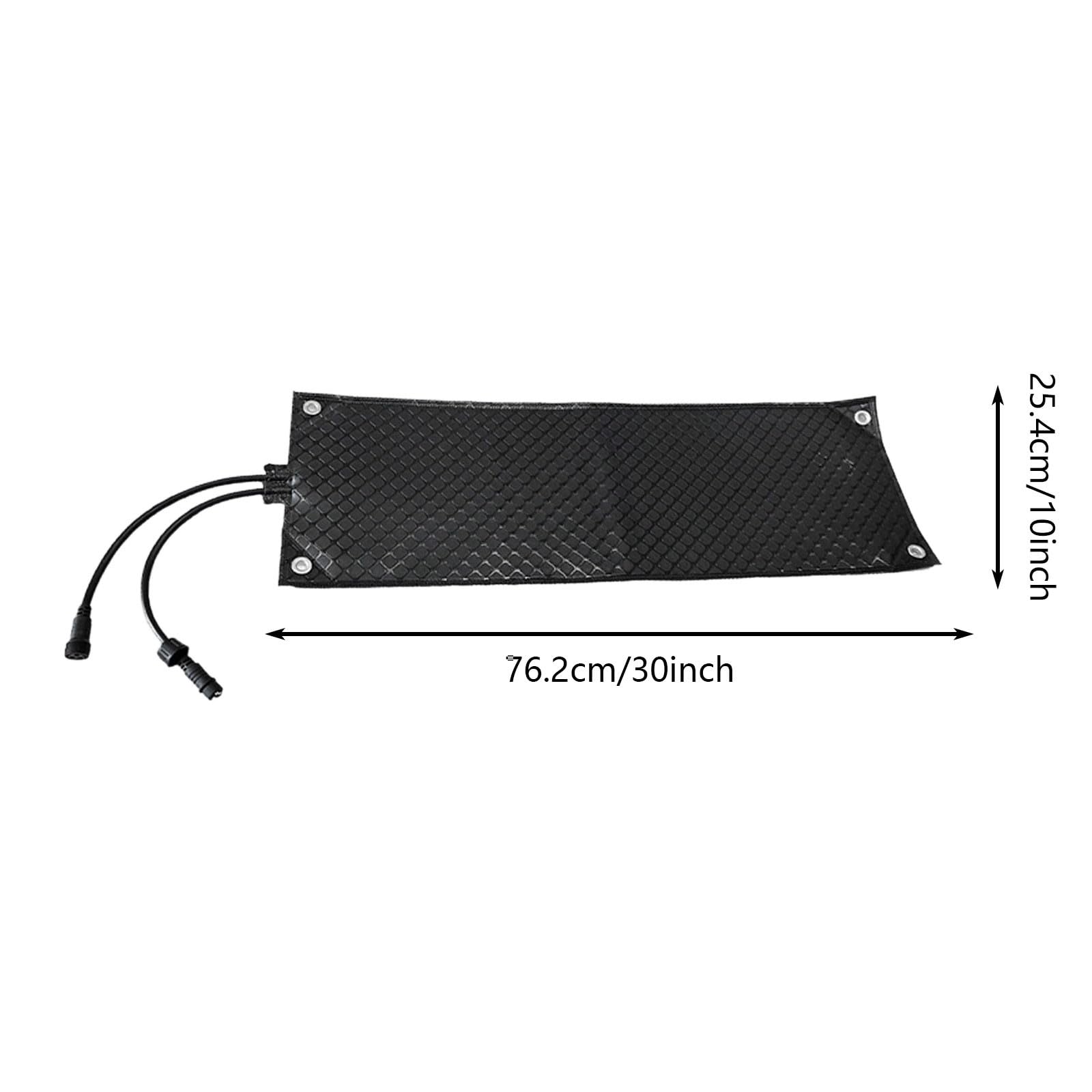 Tappetino riscaldante invernale in PVC per marciapiedi, gradini, cavo di alimentazione con velocità di fusione di 76 cm/h, per riscaldamento ideale per uso esterno (Black1, 25,4 x 76,2 cm)