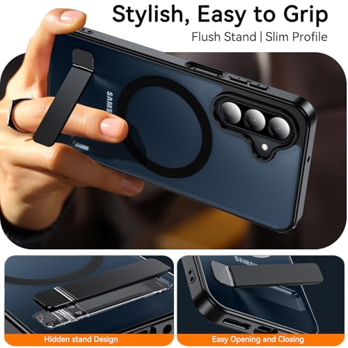 Image of OWKEY for Samsung Galaxy A17 5G Magnetic Case with Stand, Black