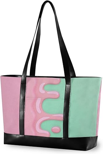 Miniatura 2 de Diseño de goteo rojo claro en verde claro portátil caso portátil con cremallera maletín bolsas para mujeres trabajo con pañal maletín ejecutivo para