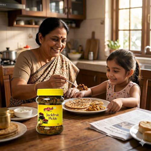 Image of Earth Natural Jackfruit Pickle 500g in Fresh | Handmade Kathal ka Achar in Mustard Oil | Spicy & Tangy Homemade Pickle | Traditional Jackfruit Achaar | No Chemical Preservatives