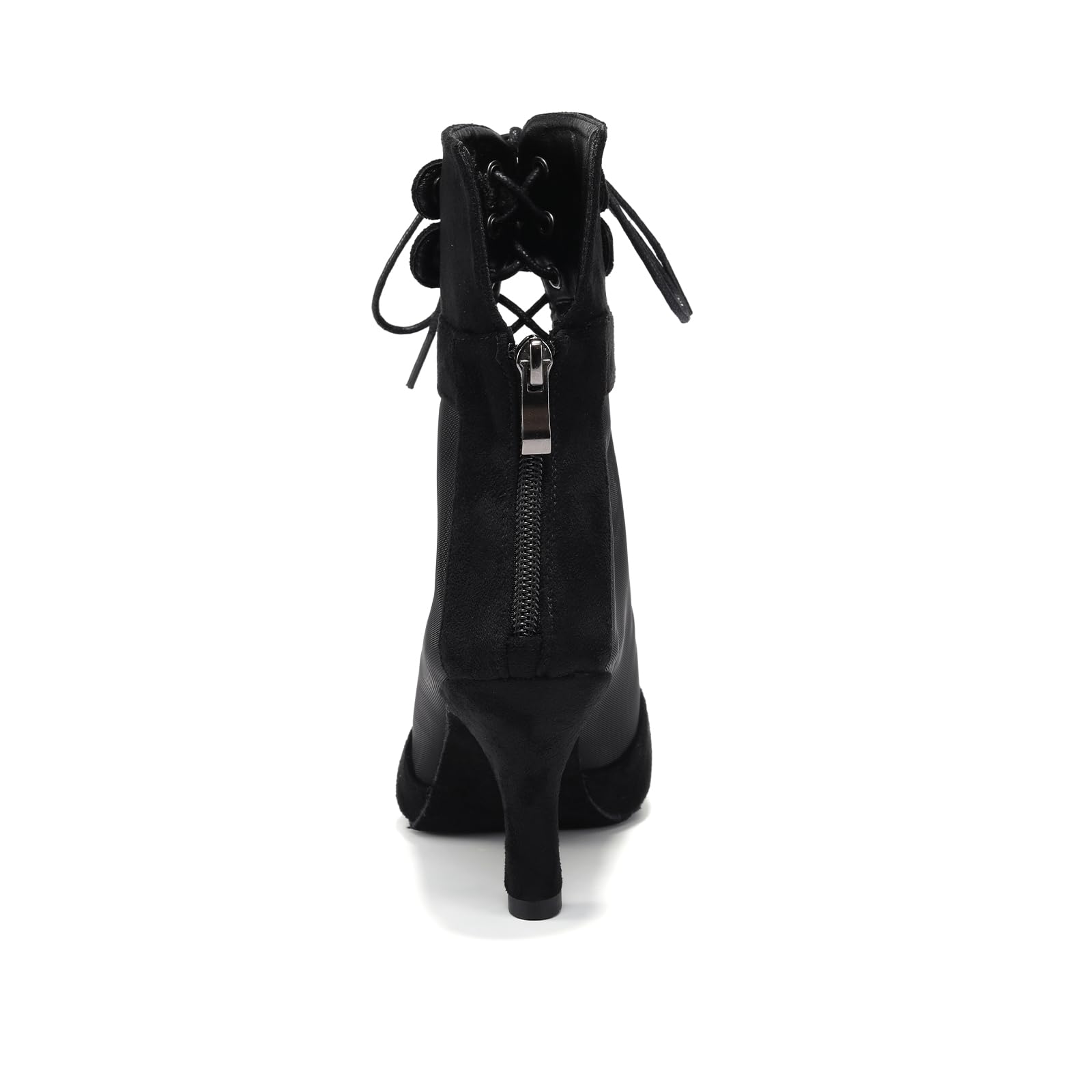 Stivali da Ballo Latino Americano Donna con Punta Aperta Salsa Tango Scarpe da Ballo da Sala Tacco 7,5 cm