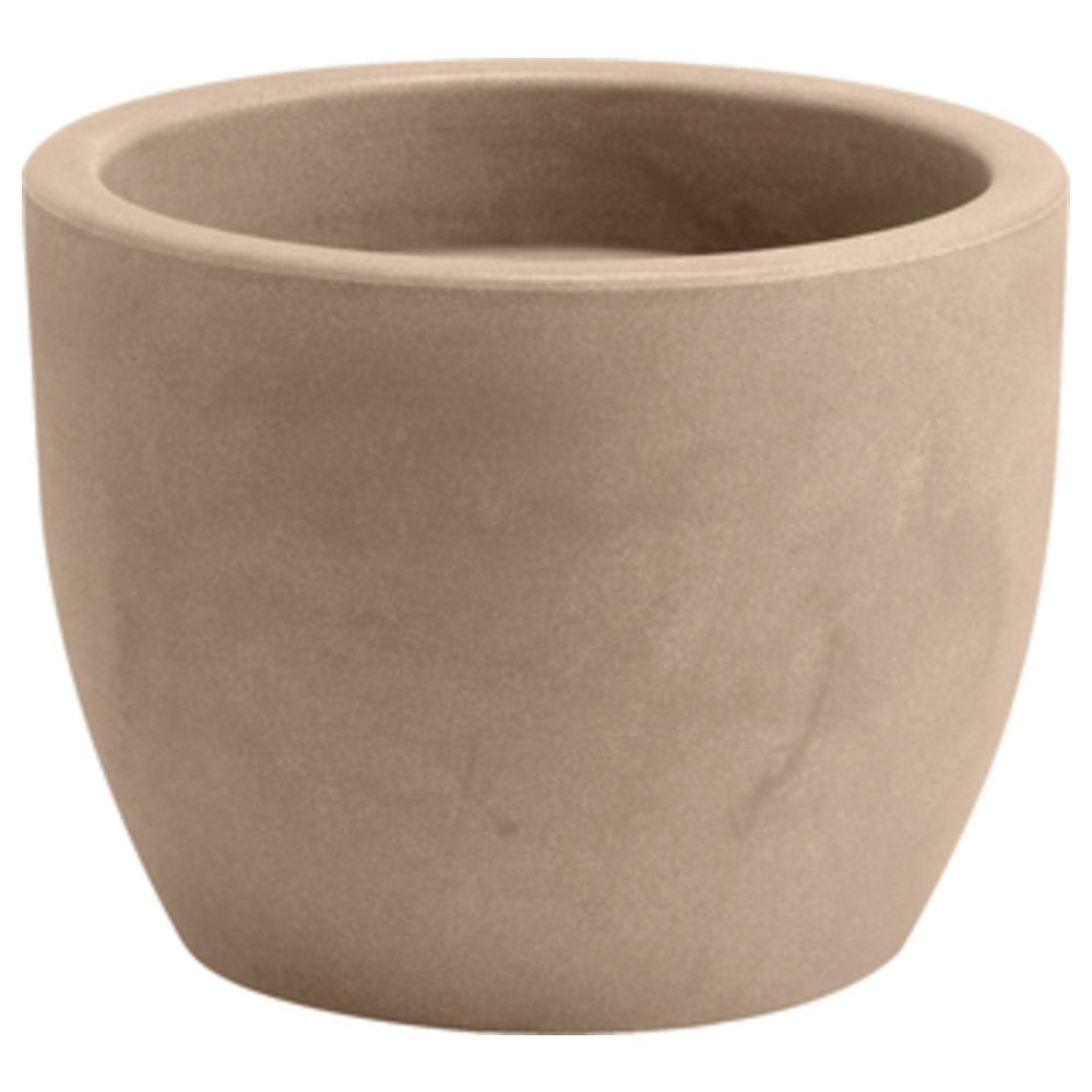hydroflora 63001425 Vaso Nicoli Hera, Diametro 40 cm, Altezza 30 cm, Colore Avana Opaco
