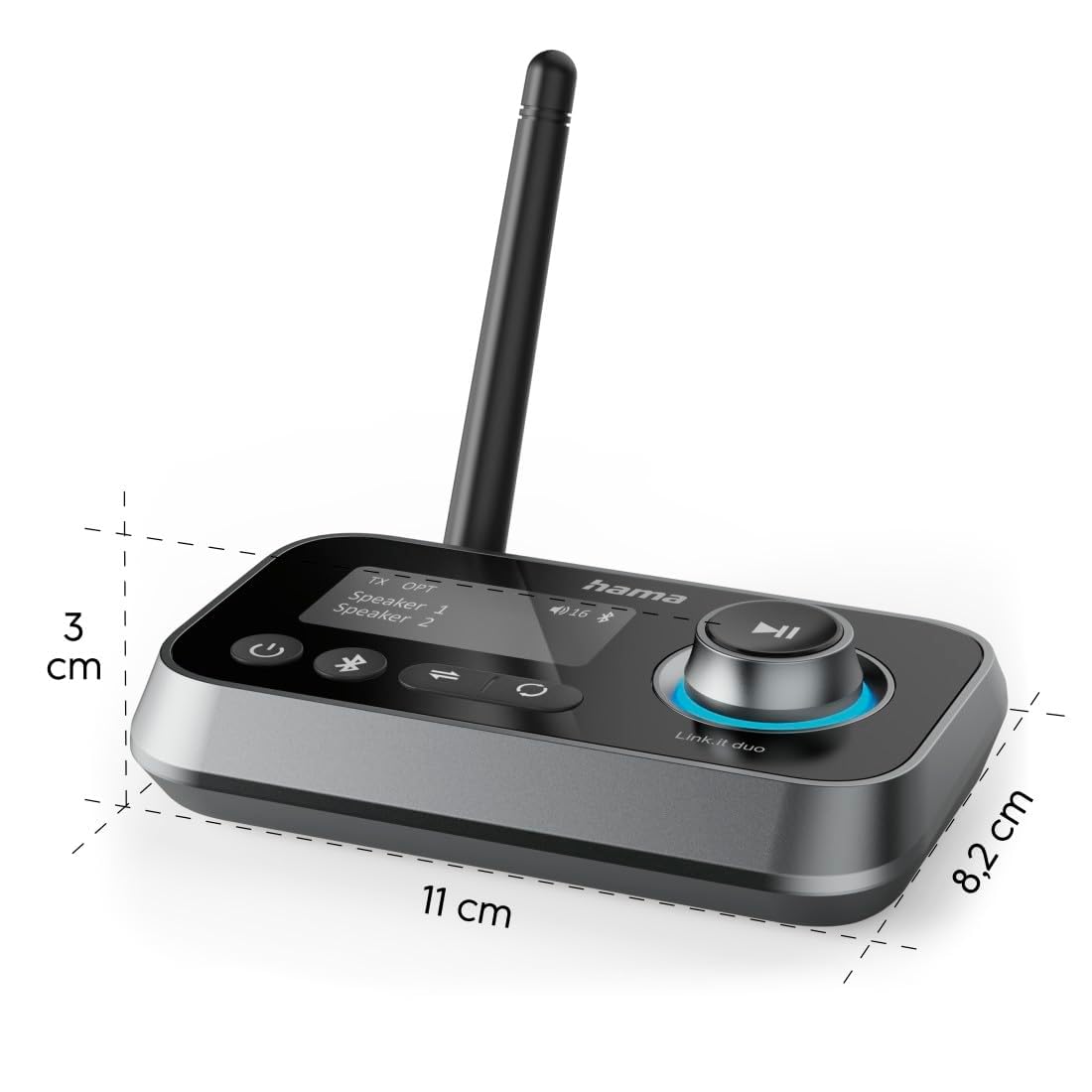 Hama Bluetooth Adapter für TV, Stereoanlage, Beamer (Bluetooth Sender Empfänger verbinden mit Kopfhörer, Lautsprecher, Handy, Tablet, Audi Adapter mit Kabel Aux 3,5 mm Klinke und Optical)