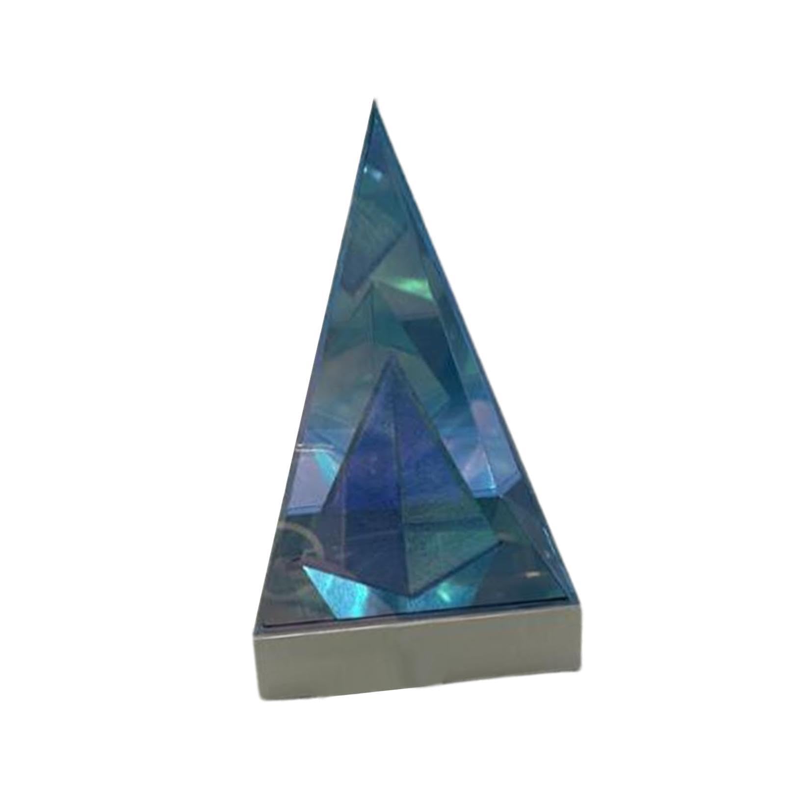 QUXVUIS Stylish Decorative Table Lamp Featuring 3D Pyramid Acrylic Lamp Bedside and Cozy Night Light for Bedrooms Desk Light Nightstand Bedside for Home