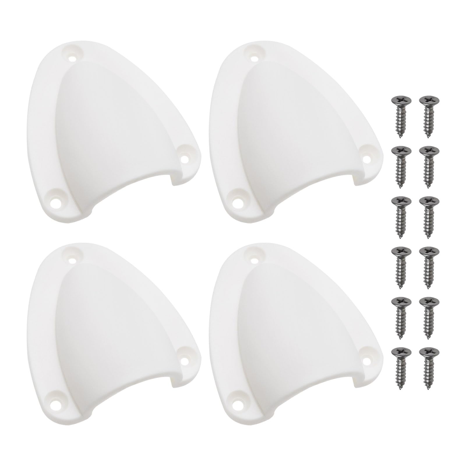 Lot de 4 cache-évents en nylon avec vis pour yachts, bateaux, navires (blanc/noir)