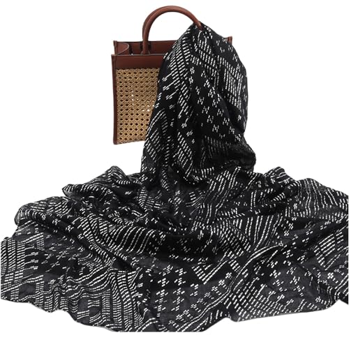 Women's large-sized winter and autumn scarf - Retro Faux Assuit Foil print-embossed style long scarves