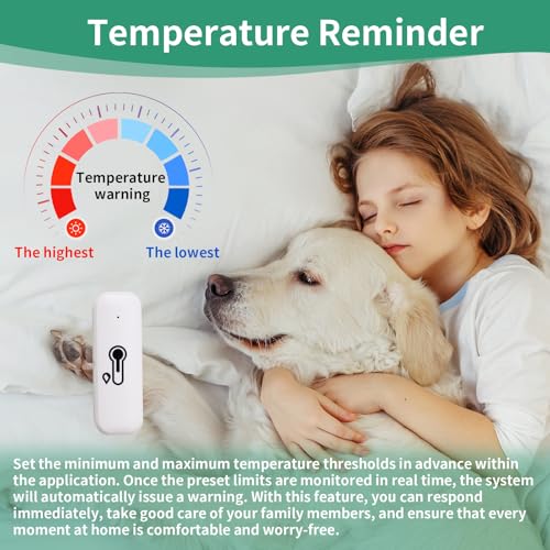 Sensor de Temperatura y Humedad para Hogar,Termómetro Higrómetro Inteligente WiFi Bluetooth,Compatible con Alexa Google Home,Monitorización en Tiempo Real desde App et Enregistrement Données,2 pieza - imagen 4