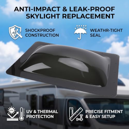 Claraboya para RV 18x26in Luocute domo exterior anti impacto de repuesto para caravanas 3