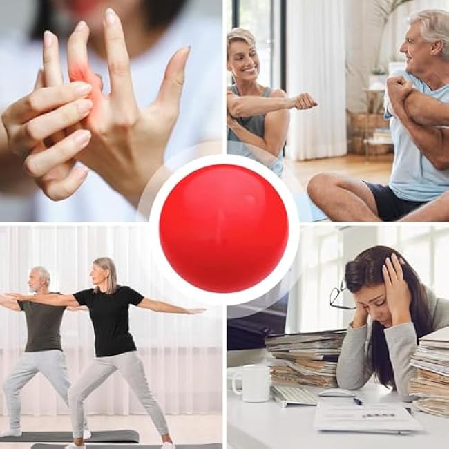 Hand Exercise Ball - Soft Grip Strengthening Massage Ball | Hand Squeeze Ball | Stress Ball | Round Grip Ball | Finger Sports Ball | Massage Grip Strength Hand Ball for Adults | Kids | All Ages