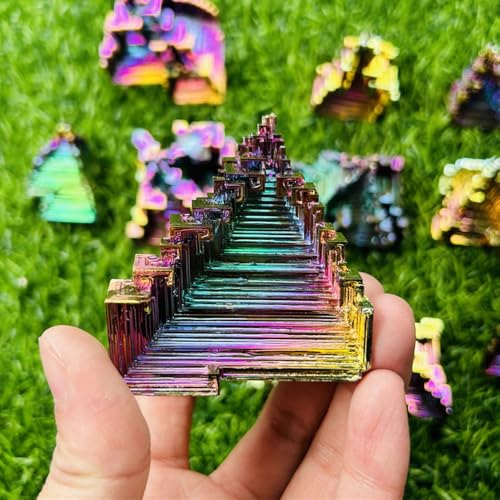 Cristal de bismuto bruto en torre rascacielos mineral de energía para decoración de brujas 100g 5