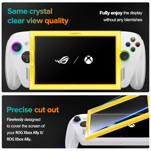 Image of ivoler Pack of 3 Tempered Glass for ROG Xbox Ally /ROG Xbox Ally X Handheld 2025, Easy Installation with Mounting Frame, Precise Alignment, 9H Hardness Screen Protector, HD Clear, Anti-Scratch