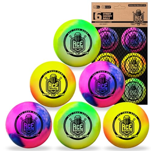 ACE HOCKEY 6-Pack Rainbow Hockey Balls