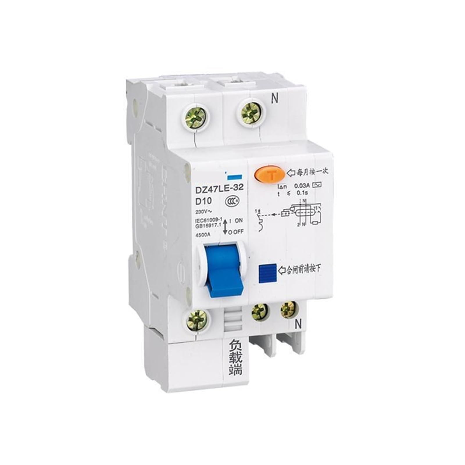 Disjoncteur miniature de fuite DZ47LE-32 pour stopper les risques d'incendie électrique