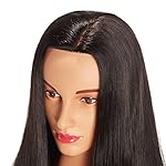 Hairingrid 26"-28" Mannequin Head Hair Styling Training Manikin Cosmetology Doll Head Synthetic Fiber Hair and Free Clamp Holder (Black) - Image 3