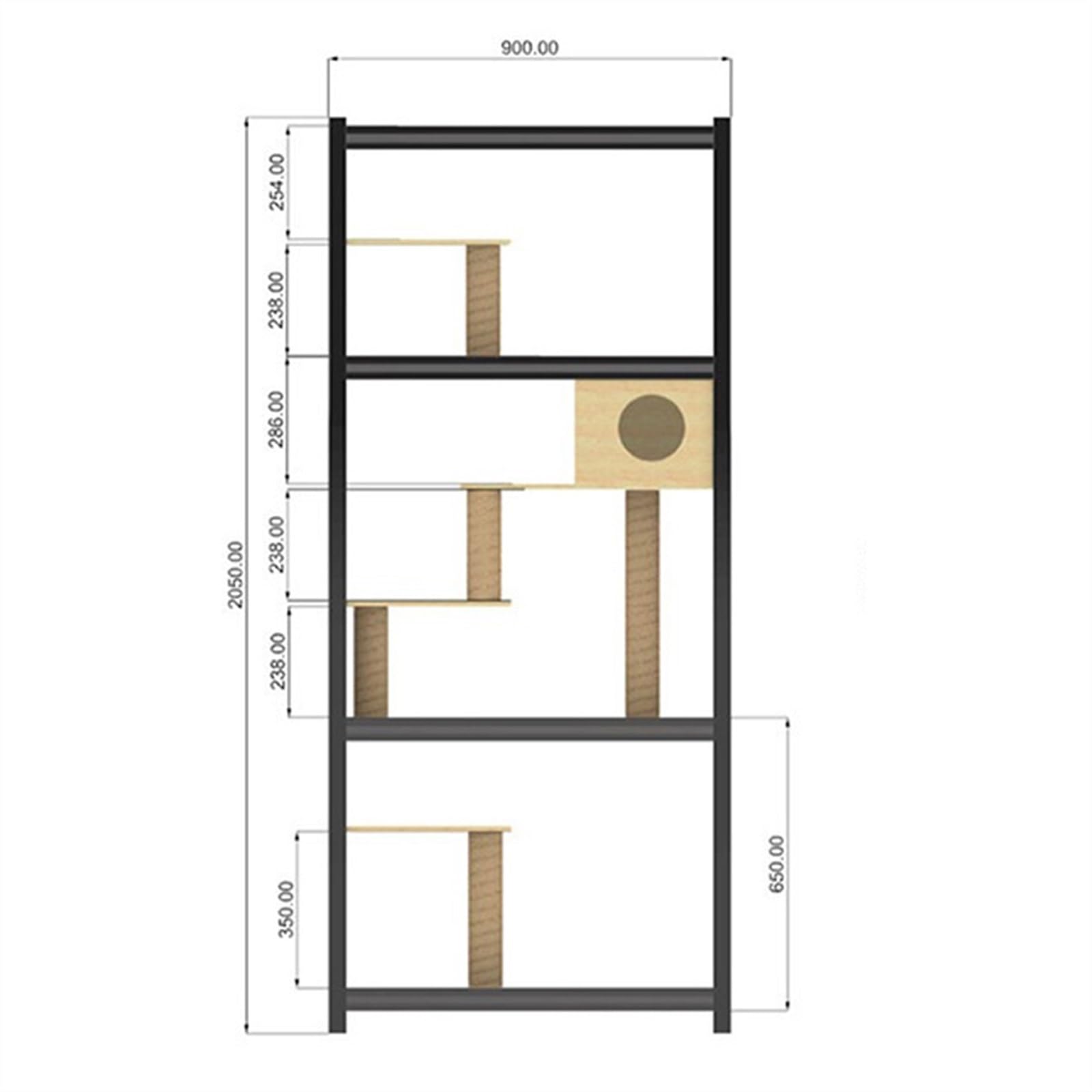Gabbia per gatti Rastrelliera for gatti con struttura in acciaio Struttura da arrampicata for Grande parete in legno for Tiragraffi for for multistrato e nido for in uno
