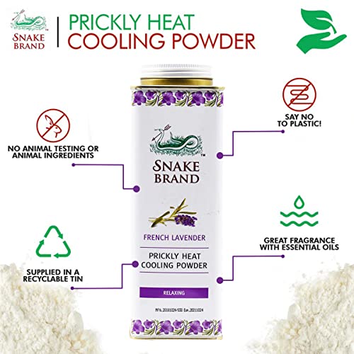 Snake Brand Prickly Heat Cooling Powder Lavender For Heat Rash 300 G. #TOP3