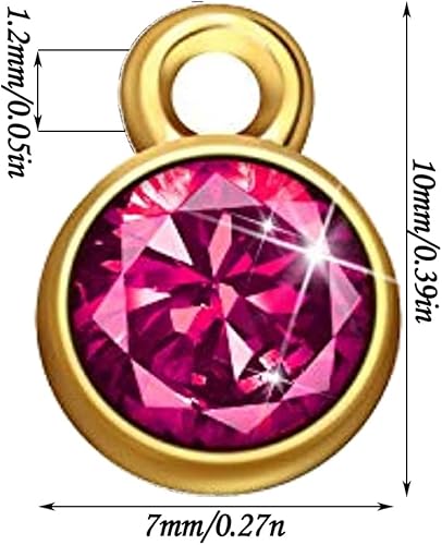 Miniatura 5 de BetterJonny 120 abalorios de piedra natal de cristal, 12 colores redondos de cristal con anillos, colgantes de joyería hechos a mano para joyería,