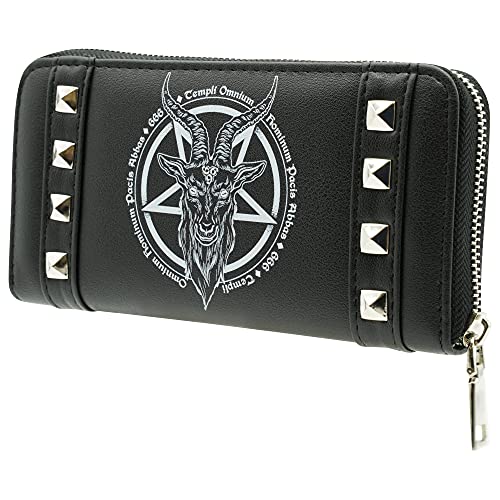 Ro Rox Omnium Alternative Goth 666 Baphomet Pentagram Faux Leather Wallet Purse4