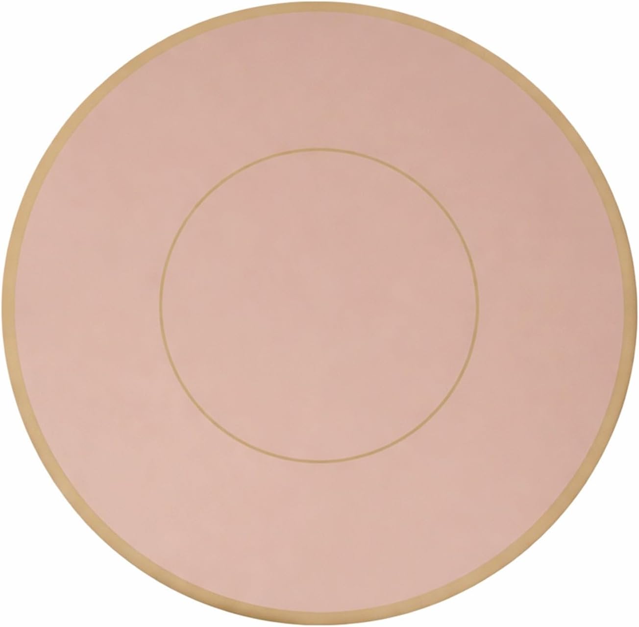 Efavormart 50 Pack Disposable Table Placemats 13" Round Dusty Rose with Gold Rim – Cardboard Charger Plates for Elegant Table Settings, 128 GSM