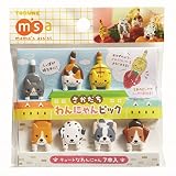 Torune Cute Animals Bento Lunch Food Picks - Dogs and Cats 8pcs (P-3105)