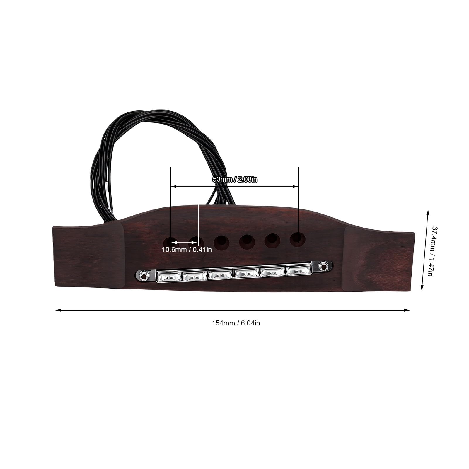 Dilwe Pickup Piezoelettrico per Chitarra, Palissandro e Rame, per Chitarre a 6 Corde | Suono folk moderno, dinamica attiva, uso dal vivo e in studio, per musicisti folk