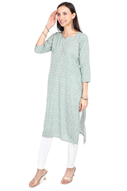 Image of Women's Rayon Kurta - Ethnic Wear Straight Kurti for Daily, Office & Festive Use
