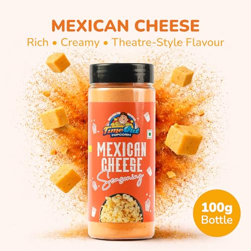 Image of TimeOut Popcorn Cheddar Cheese + Mexican Cheese Seasoning | Multi-Purpose Seasoning |Popcorn & Snack Flavoring |Pack of 2,100g Each |